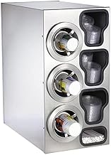 Dispense-Rite CTC-C-3LSS Countertop Cup Dispensing Cabinet, (3) ADJ-2F Built-in Lid And Straw Organizer, Adjustable, Stainless Steel, 25-3/8" H x 13" W x 23" D