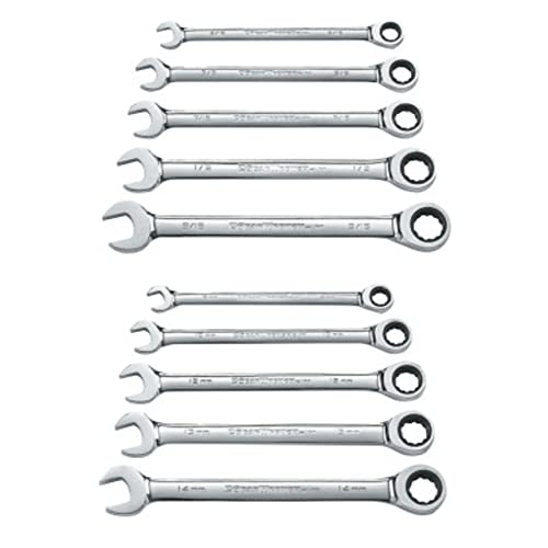 GearWrench No Size / 10 Piece SAE/Metric / Wrench Combination Wrenches