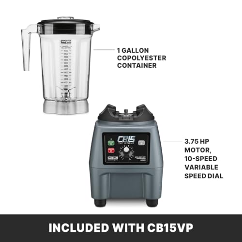 Waring Variable Speed w/Control Dial / Copolyester Jar CB15VP / 1 Gallon Countertop Blenders