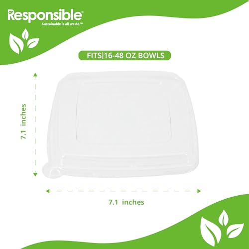 Responsible Products 16-48 oz Clear Lids (200 Count) / Clear / Casual Container Lids
