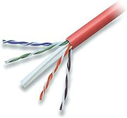 Belkin Cat6 Solid Bulk Ethernet Cable, Plenum 1000ft Spool, 4-Pair 23AWG | bulk network cable, red cable spool, structured cabling, in-wall rated, solid conductor, install cable