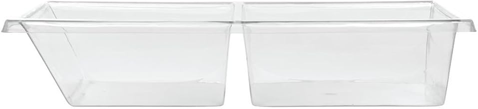Delfin Clear PETG 2-Compartment Insert for Deli Bin - 27"L x 6 1/2"W x 7"H, 6 per Case