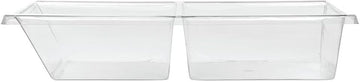 Delfin Clear PETG 2-Compartment Insert for Deli Bin - 27"L x 6 1/2"W x 7"H, 6 per Case