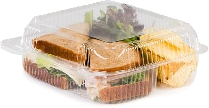 Detroit Forming OPS Plastic Food Container Clear, 8.25" Outside Length x 7.6" Width x 3" Depth | 250/Case