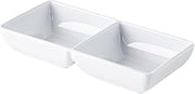 CAC Melamine Dish Rect. 2-Compartment White 2.5oz x 2 5-7/8", Box of 48
