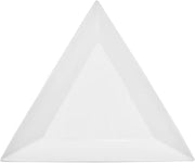 CAC China TUP-25 Triumph 14-Inch Super White Porcelain Triangular Plate, Box of 8