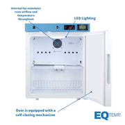 EQTemp Right Hand Door / 1.94 cu. ft. / White Lab Refrigerators