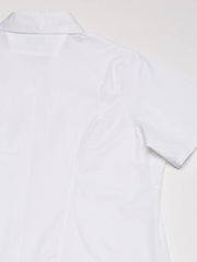 Junior's Short Sleeve Work Shirt – Cotton, White, Model E9385JL