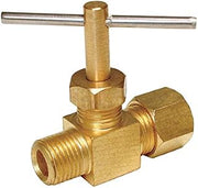 Dial 1/4 in. H x 1/8 in. W Brass Straight Needle Valve