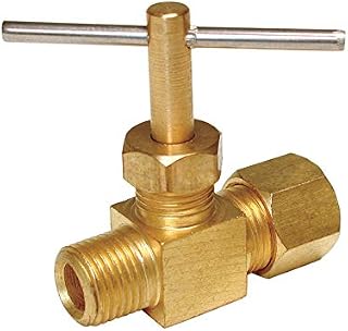 Dial 1/4 in. H x 1/8 in. W Brass Straight Needle Valve