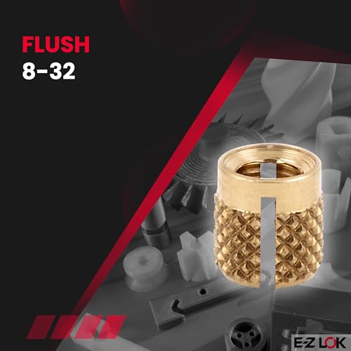 E-Z LOK 8-32 Pack of 100 / 8-32 / Brass Press-In Inserts