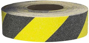 Self-Adhesive Anti-Slip Floor Tape in Rolls - 2" Wx60'L Roll - Black/Yellow Stripes