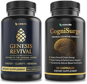 Pineal Gland Activation & Nootropic Brain Supplement Stack, Memory | Focus & Cognitive Clarity, Shilajit, Lion's Mane & Sacred Botanicals, Genesis Revival + CogniSurge