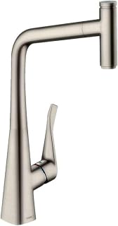 hansgrohe Spültischmischer Metris Select edelstahl-Optik mit Ausziehauslauf, 14884800