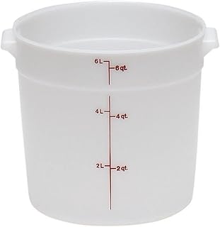 Camtainer Cambro RFS6148 White Poly Round 6 Qt Storage Container, Red