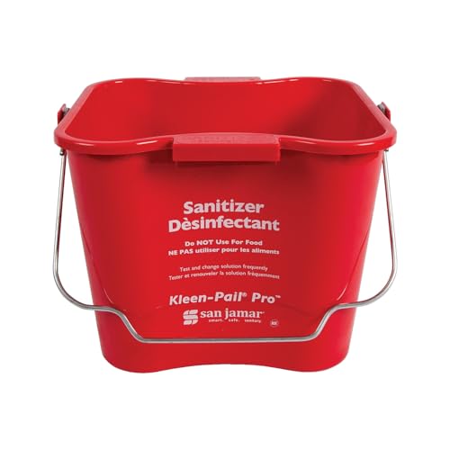 San Jamar 6 Quarts / Red / 12 Buckets