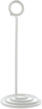 HUBERT Countertop Sign Holder White Metal Spiral Base - 5"H