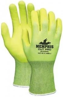 MCR Safety 92723HVL Cut Pro 13 Gauge Hi-Visibility HyperMax Work Glove, Cut Protection Glove, Nitrile Foam Coated Palm & Fingertips, Large