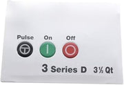 Fits Robot Coupe Blixer 3 Series D 3 1/2Qt Switch Panel Assembly, Pulse/On/Off for Blixer 3D