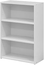 Furnifact Soft White 3-Shelf Bookcase with Sturdy Wood Construction, Modern Design, Easy Assembly, Ideal for Living Room, Home Office