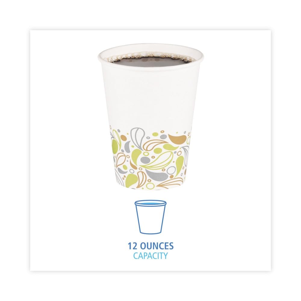 DEER12HCUP Deerfield Printed Paper Hot Cups by Boardwalk – 12 Ounces, Paper, White, Pack of 1000