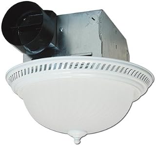 Air King DRLC70 Round Bath Fan with Light Finish: White
