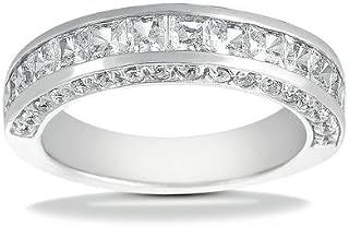 2.45 ct Ladies Princess Cut and Round Cut Diamond Wedding Band In Channel Setting in Platinum
