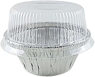 Handi-Foil 3.5 oz. Aluminum Foil Cup w/Dome Lid -Ramekin/Cupcake/Tart Container (pack of 1000)