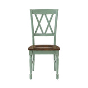 Blue Dining Chairs 4-Piece Set with Comfortable Back Support by Furnifact – Solid Rubberwood 50.00%,Mdf 40.00%,Birch Veneer 10.00%, Blue, Pack of 4