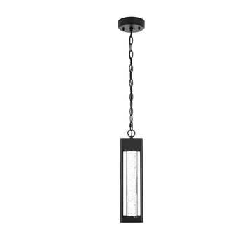 Amaris LED Outdoor Pendant Black by Lighting Design – Aluminium, Iron, and Glass, Black, Model OD604H15BK