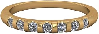 Phoenixjewel 3.25 Ct Round Cut Channel Set Diamond Engagement Wedding Ring Bar Set Women Ring 14K Yellow Gold Plated Stackable Band 925 Silver Handmade Customized Anniversary Ring Gift For Her