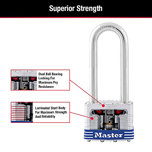 Master Lock Silver / 2" shackle / 1 Pack Keyed Padlocks