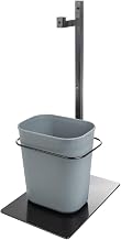 HUBERT Black Single Arm Modular PPE Sanitizer Stand with Trash Can - 15 1/5" L x 12 3/5" W x 29" H