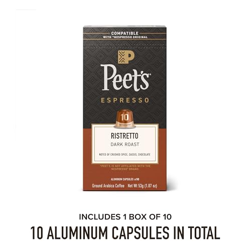 Peet's Coffee Ristretto / 10 Count (Pack of 1) / Ristretto (Intensity 10) Single-Serve Capsules & Pods
