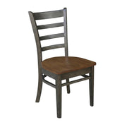 Solid Hardwood Side Chairs Set of by Furnifact – Wood, Hickory and Washed Coal, Pack of 2