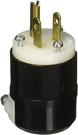 Leviton 5266-C Black-White, 15 Amp, 125 Volt, Industrial Grade, Plug, Straight Blade, Grounding, 1 Pack