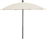 Fiberbuilt 9' Oct Patio Umbrella 6 Rib Push Up Champagne Bronze with Natural Spun Poly Canopy