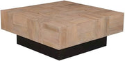 Starlight Canyon Home Solid Mango Wood Square Coffee Table with Clean Modern Lines, Rustic Farmhouse Cocktail Table for Living Room