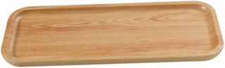 Yanco WD-2214 Wooden Tray Melamine 14 x 5.75 in. Rectangular Plate - Golden Oak