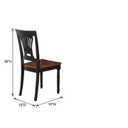 Solid Wood Dining Chairs Traditional-Style with Wood Seat Set of by Furnifact – Wood, Black/Brown, Pack of 2