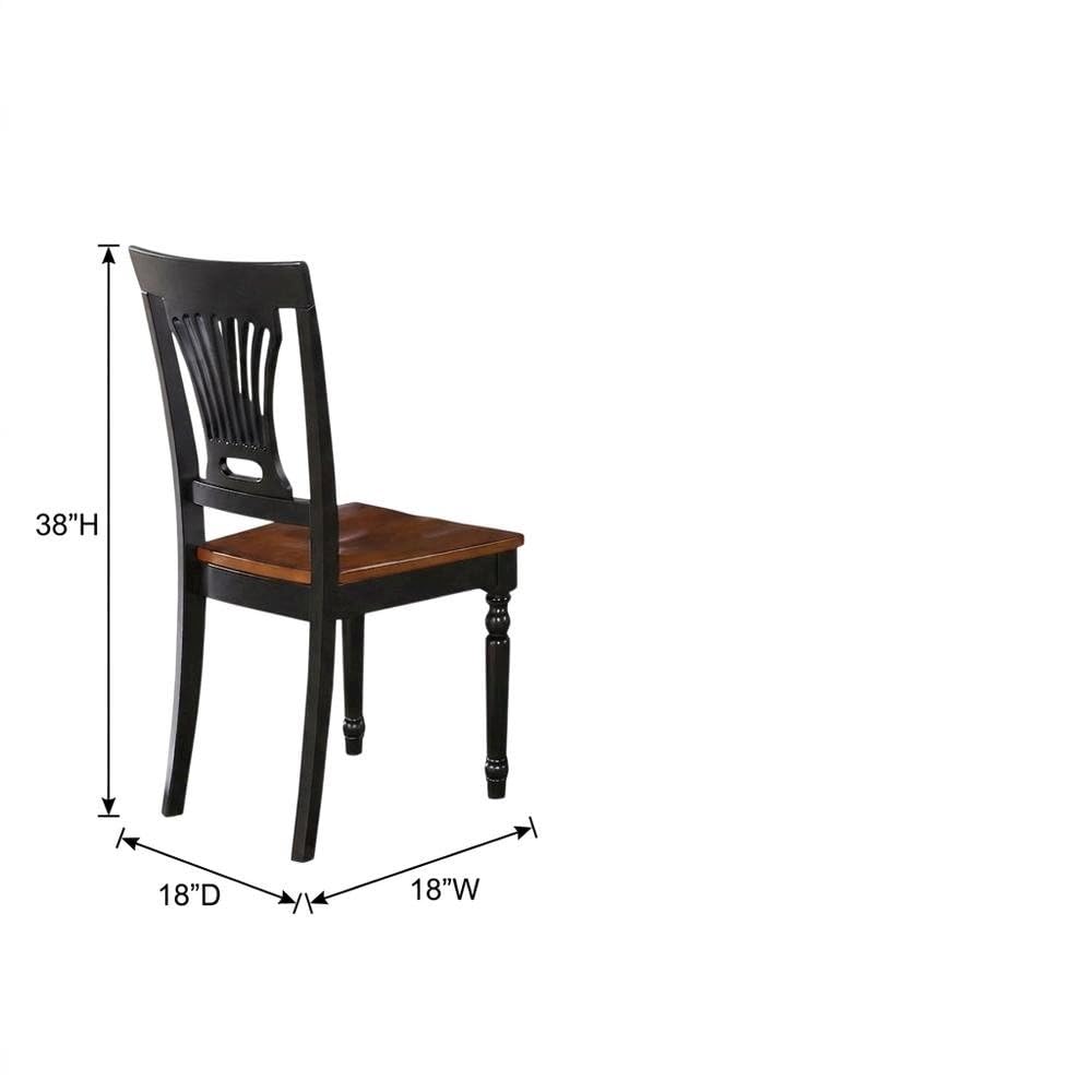 Solid Wood Dining Chairs Traditional-Style with Wood Seat Set of by Furnifact – Wood, Black/Brown, Pack of 2