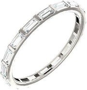 2ct Baguette Cut Moissanite Wedding Band White Gold Plated Channel Set Eternity