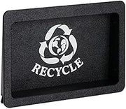 Dispense-Rite FMRD-1BT Built-in Trash Door, Recycling Symbol Faceplate, Small, 6-9/16" H x 9-11/16" W Cut-Out, Black Polystyrene, 7-1/2" H x 10-5/8" W x 2-1/4" D