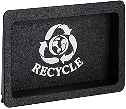 Dispense-Rite FMRD-1BT Built-in Trash Door, Recycling Symbol Faceplate, Small, 6-9/16" H x 9-11/16" W Cut-Out, Black Polystyrene, 7-1/2" H x 10-5/8" W x 2-1/4" D