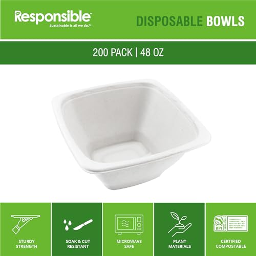 Responsible Products 48 oz (200 Count) / Natural Brown / Casual Bowls