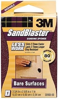 3M 20908-80 80 Grit SandBlaster Bare Surface Sanding Sponge Block