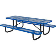 Global Industrial Blue / Industrial / 96 inches x 30 inches x 29.5 inches Picnic Tables