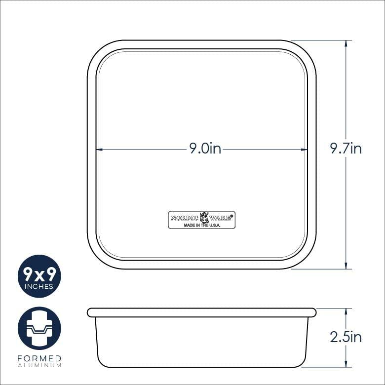 Nordic Ware Aluminum / 9 x 9 / Square Pan Square Cake Pans