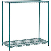 Nexel 2 Tier Wire Shelving Starter Unit by Global Industrial – 2, Steel, Green, Model 24363G2