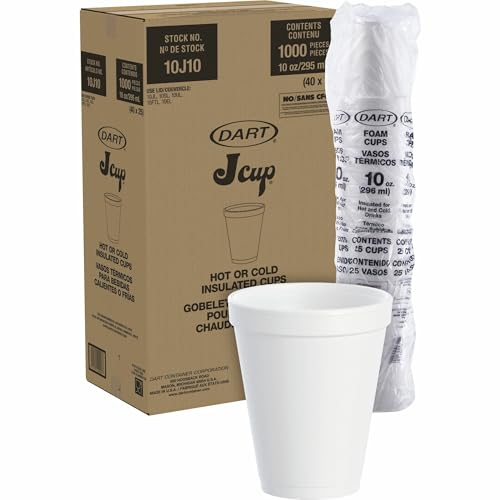 DART White / 10.0 ounces / 25 Count (Pack of 40) Cups